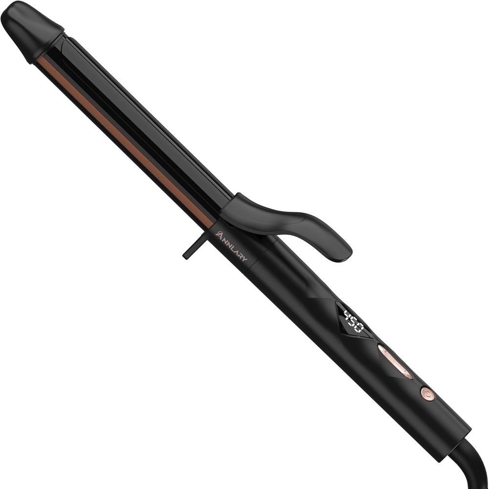 Titanium‎ Ceramic 1" Curling Wand, LED Display, 8 Temps, 110–240V Dual Voltage